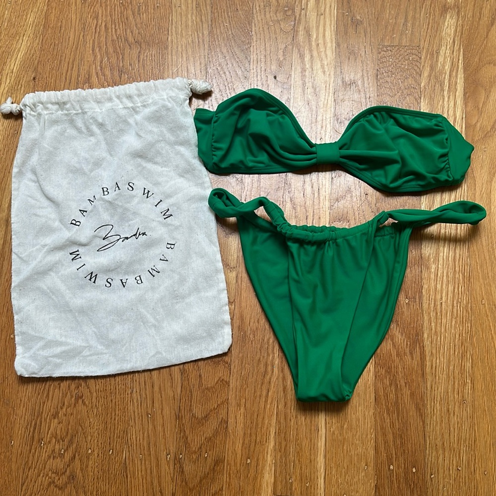 Bamba Swim Bikini Set Green with bag